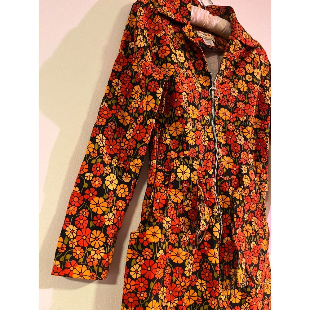 Floral Zip-Front Jumpsuit in Orange & Yellow